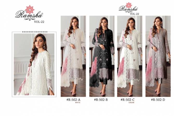 Ramsha R 502 Nx Heavy Georgette New Exclusive Wear Pakistani Salwar Kameez Collection